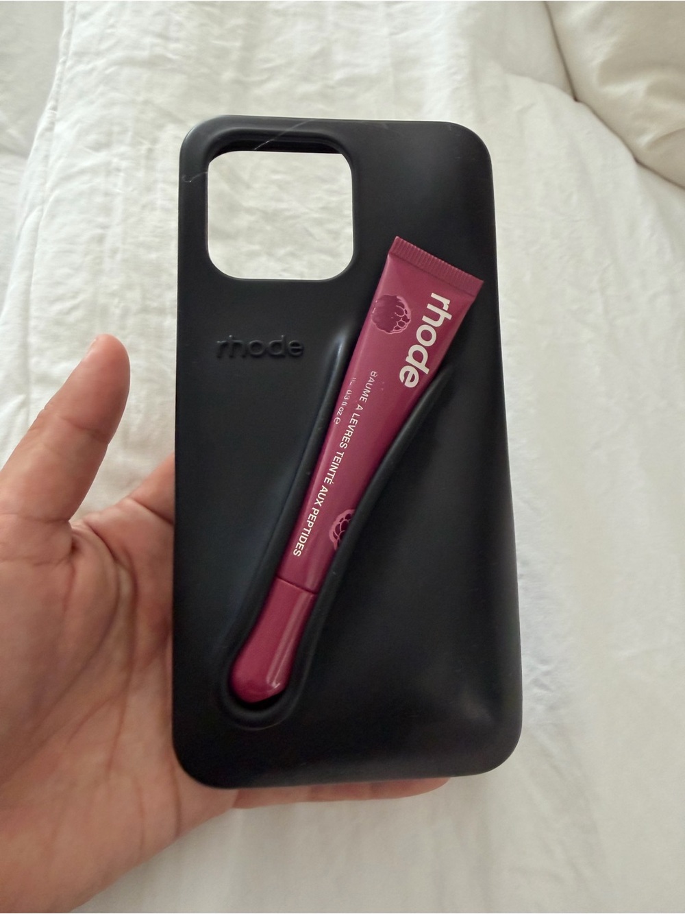 Used Authentic Rhode Silicone Black Lip Case For IPhone 15 Pro Max